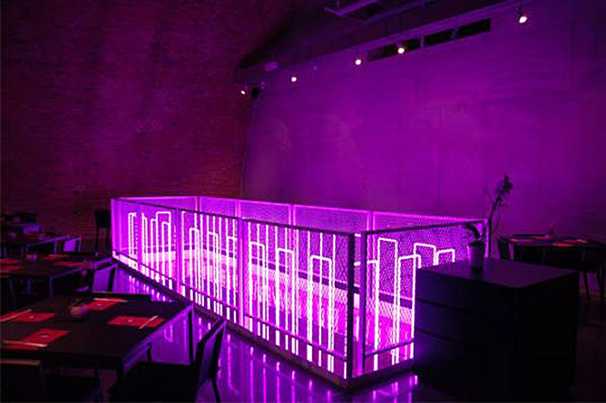 Neon interior design restaurant